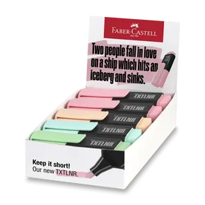 Zvýrazňovače Faber-Castell Short TXTLNR Pastel A stojánek, 10 ks